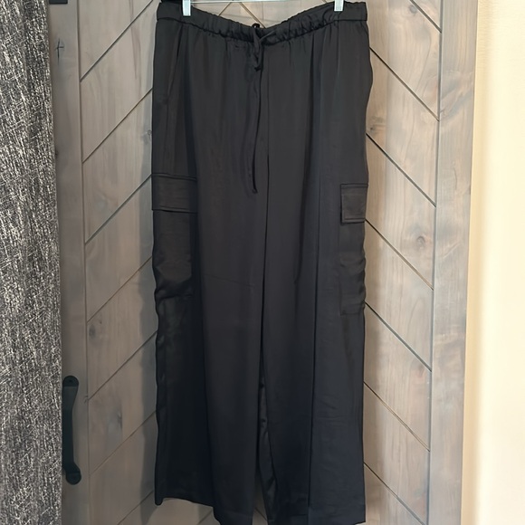 Silk black cargo pants, NWT - Picture 2 of 5